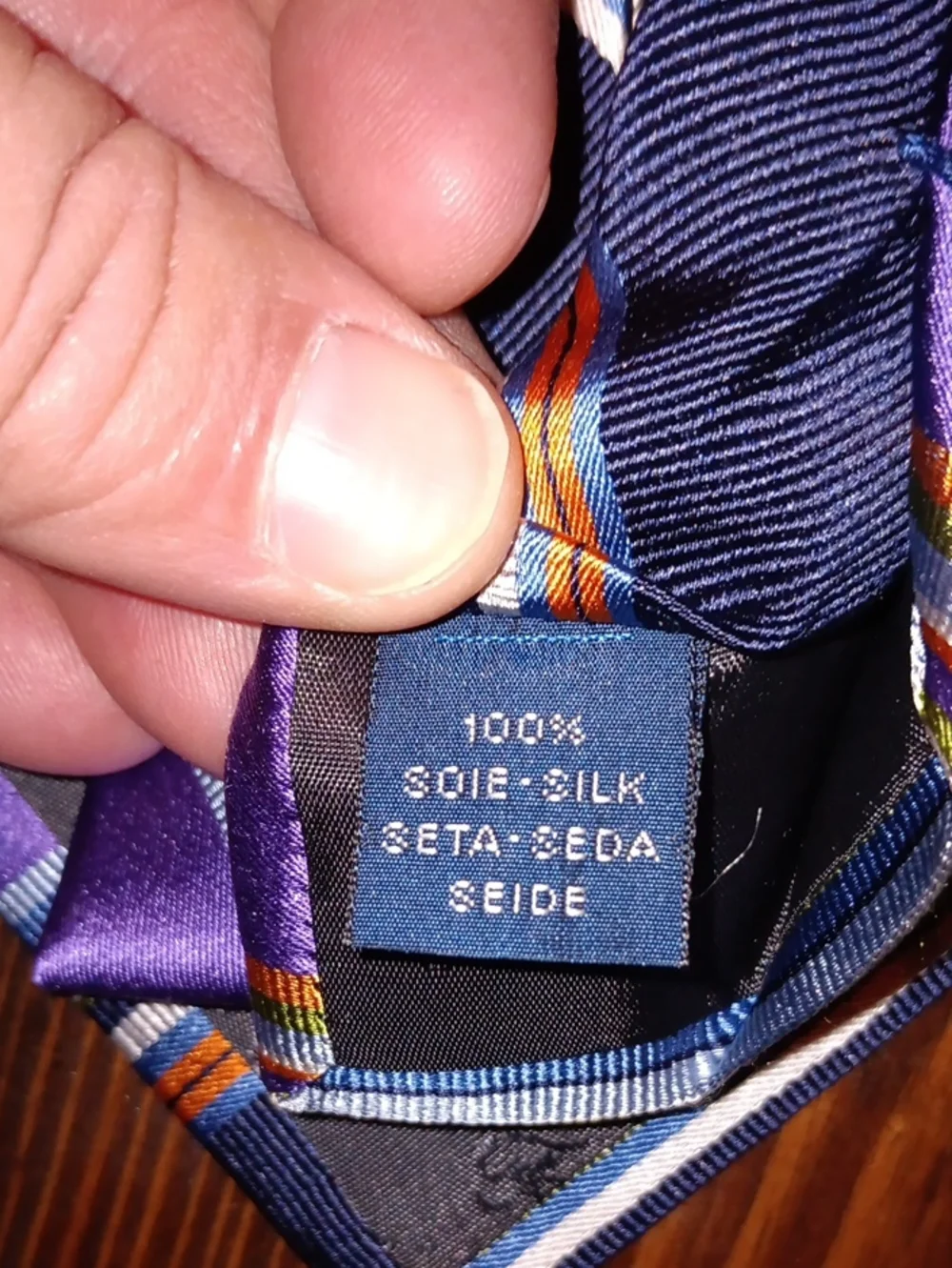 Faconnable Purple and Navy Multi-Stripe Silk Tie